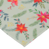 Festive Red Poinsettia Christmas Floral テーブルクロス (アングル)