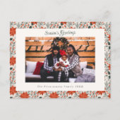 Festive Red Poinsettia Holiday Photo Postcard シーズンポストカード (正面)