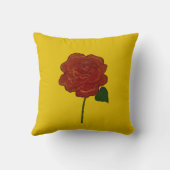 Festive Red Rose & Yellow Throw Pillow クッション (裏面)