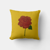 Festive Red Rose & Yellow Throw Pillow クッション (正面)
