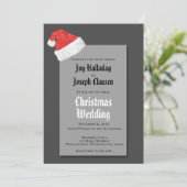  festive Red Santa Hat Christmas Wedding 案内状 (スタンド正面)