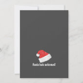  festive Red Santa Hat Christmas Wedding 案内状 (裏面)