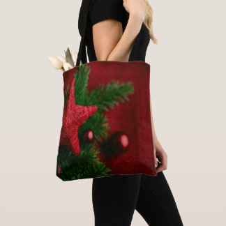 Festive Red Star Christmas  Bag トートバッグ