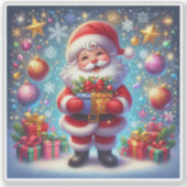 Festive Red Sticker Celebrating Christmas Cheer シール (正面)