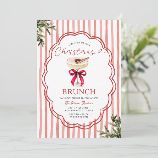 Festive Red Stripe & Holiday Christmas Brunch 招待状 (スタンド正面)