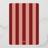 Festive Red Striped Holiday Party Invitation 箔招待状 (裏面)