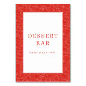 Festive Red Swirl Dessert Bar Sign テーブルナンバー (裏面)