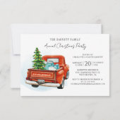  festive red truck Christmas Party 招待状 (裏面)