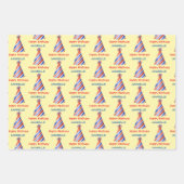 Festive Red White Blue Party ラッピングペーパーシート (正面2)