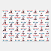 Festive Red White Blue Party ラッピングペーパーシート (正面)