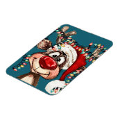 Festive Reindeer Christmas Shower Curtain マグネット (左側)