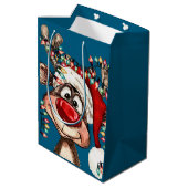 Festive Reindeer Christmas Shower Curtain ミディアムペーパーバッグ (裏面アングル)