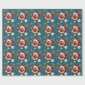 Festive Reindeer Christmas Shower Curtain ラッピングペーパー (フラット)