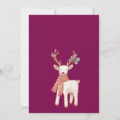 Festive  reindeer goose Watercolor  Holiday Party 招待状 (裏面)