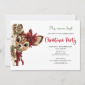 Festive Reindeer Invite editable digital download 招待状 (正面)