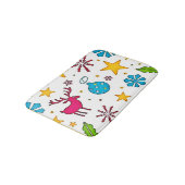 Festive Reindeer Magic Pattern Design バスマット (アングル)