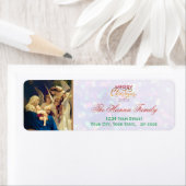 Festive Religious Angels Nativity Merry Christmas ラベル (インサイチュ)