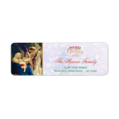 Festive Religious Angels Nativity Merry Christmas ラベル (正面)