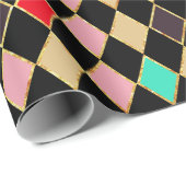 Festive Retro Christmas Diamond Pattern ラッピングペーパー (ロールコーナー)