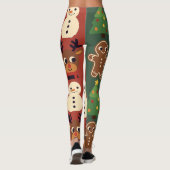Festive Retro Christmas Icons Leggings レギンス (裏面)