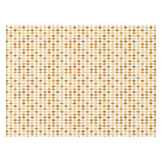 Festive Retro Orange Beige Diamond Pattern テーブルクロス (正面(横))
