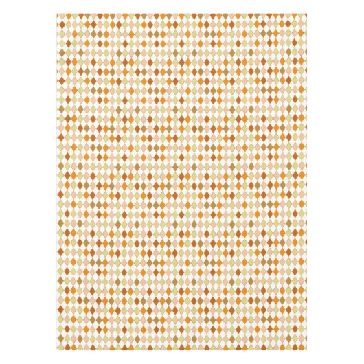Festive Retro Orange Beige Diamond Pattern テーブルクロス (正面)