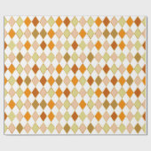 Festive Retro Orange Beige Diamond Pattern ラッピングペーパー (フラット)