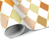 Festive Retro Orange Beige Diamond Pattern ラッピングペーパー (ロールコーナー)