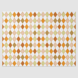 Festive Retro Orange Beige Diamond Pattern 薄葉紙