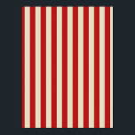 Festive Retro Vintage Vertical PopCorn Stripes ポスター<br><div class="desc">A retro style festive popcorn red and beige stripes decor in horizontal or in vertical fashion are a modern classic graphic design style that always make for a great custom gift for yourself or for someone special on your list, these are sure to make an impression on any festive occasions....</div>