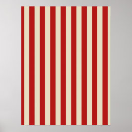 Festive Retro Vintage Vertical PopCorn Stripes ポスター