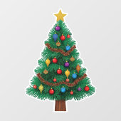 Festive & Reusable Christmas Tree Window Cling ウィンドウサイン (シート)