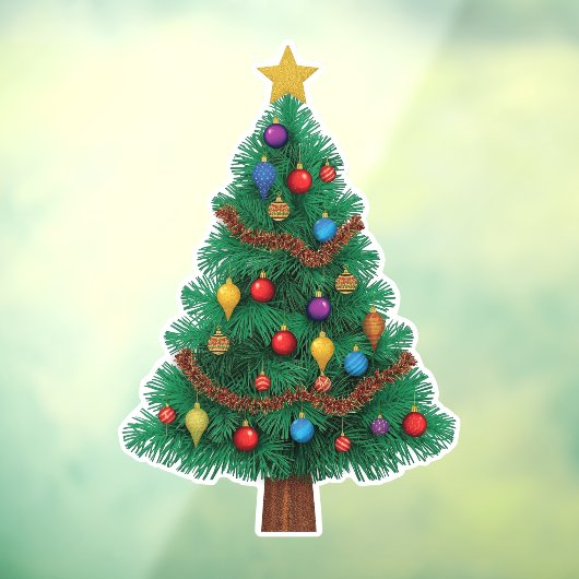 Festive & Reusable Christmas Tree Window Cling ウィンドウサイン (シート3)