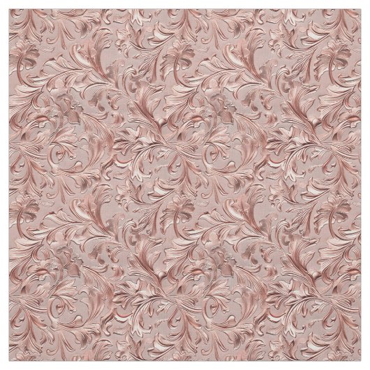 Festive rose gold tooled leather ファブリック (見本)