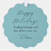 Festive Royal Botanical Robin's Egg Blue オーナメントカード (裏面)