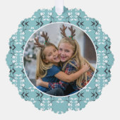 Festive Royal Botanical Robin's Egg Blue オーナメントカード (正面)