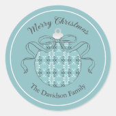 Festive Royal Botanical Robin's Egg Blue ラウンドシール (正面)