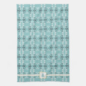 Festive Royal Botanical Robin's Egg Blue Emblem キッチンタオル (縦)