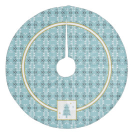 Festive Royal Botanical Robin's Egg Blue Emblem フリース ツリースカート