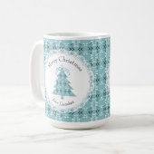 Festive Royal Botanical Robin's Egg Blue Tree コーヒーマグカップ (正面左)