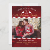 Festive Rustic Tartan Christmas Photo 招待状 (正面)