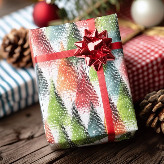 Festive Rustic Winter Trees ラッピングペーパー