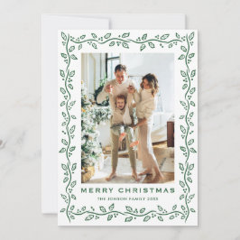 Festive Sage Green Christmas Bow Ribbon 2 Photo Ho シーズンカード