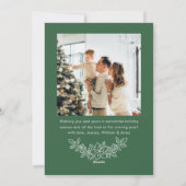 Festive Sage Green Christmas Bow Ribbon 2 Photo Ho シーズンカード (裏面)