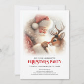 Festive Santa and Rudolph Christmas Eve Night  招待状 (正面)