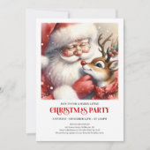 Festive Santa and Rudolph Christmas Eve Night Part 招待状 (正面)