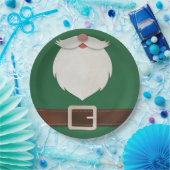 Festive Santa Beard & Belt Holiday Paper Plates ペーパープレート (パーティー)