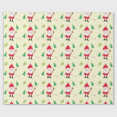 Festive Santa Claus and Christmas cons pattern ラッピングペーパー (フラット)