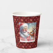 Festive Santa Claus Rudolph Cartoon Party Cups 紙コップ (裏面)