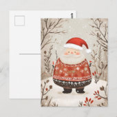 Festive Santa Clause Christmas Greeting ポストカード (正面/裏面)